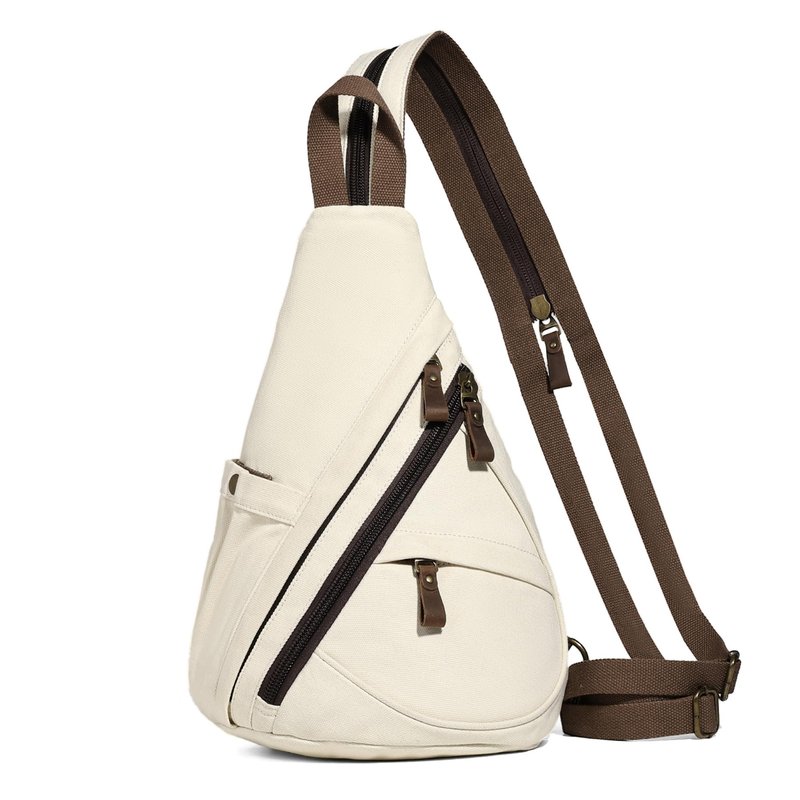 KL928 Canvas Sling Bag - Small Crossbody Backpack Shoulder Casual Daypack Rucksack for Men Women(Yellow+Orangered)