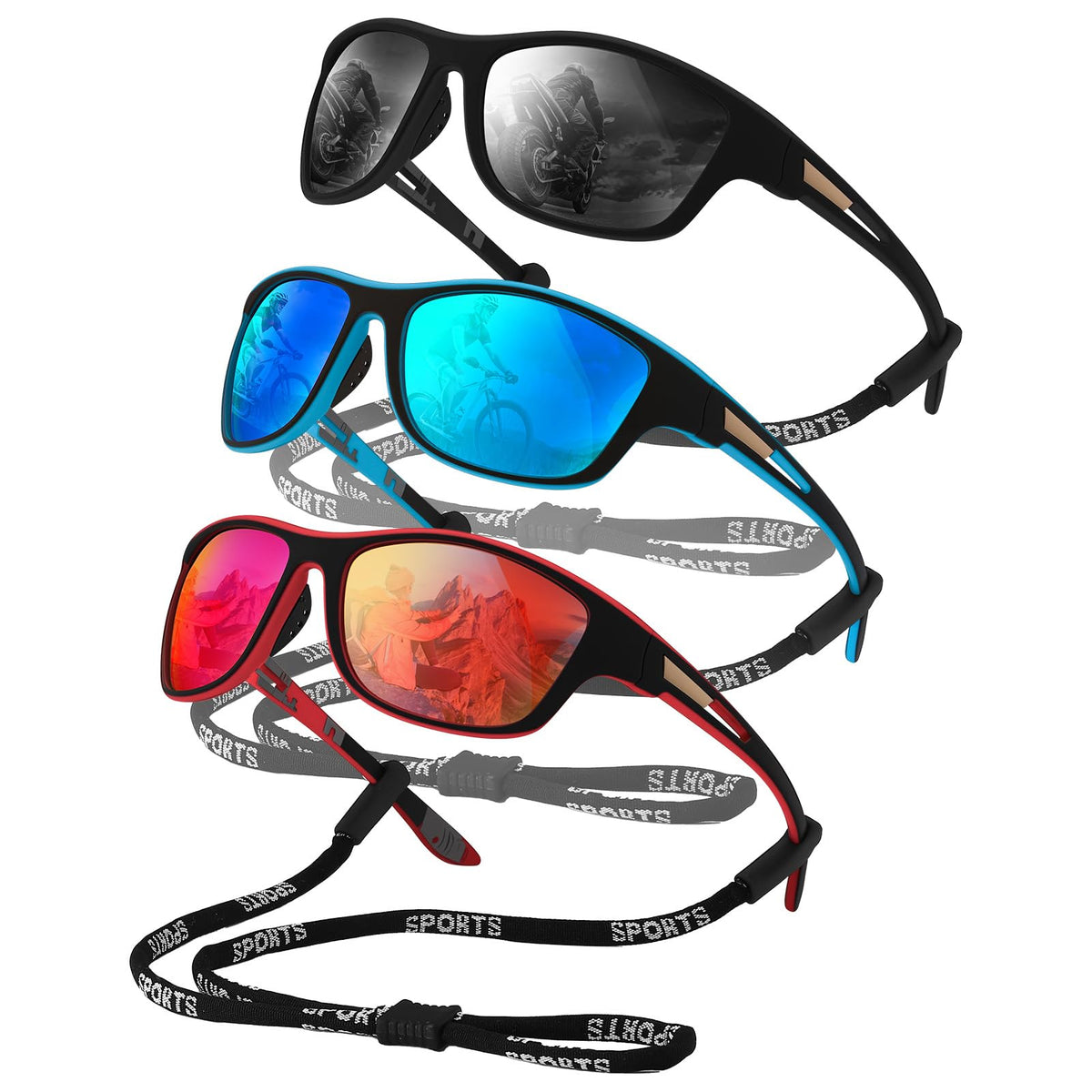 JATEBI 3 Pack Polarized Sunglasses for Men Women