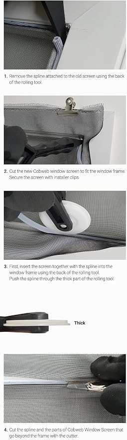 Premium Window Screen DIY KIT 39" 51" Water-Repellent Blocks Rain, Pet Scratch