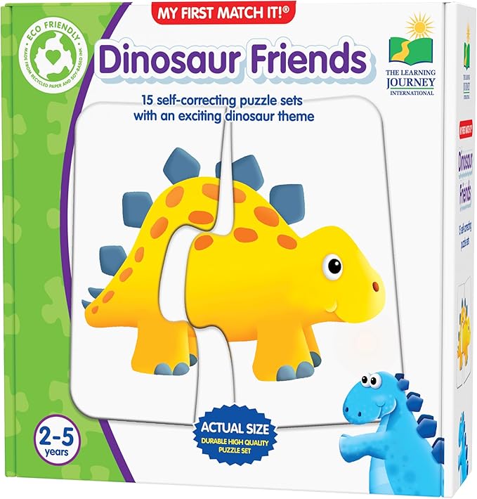 The Learning Journey: My First Match It - Dinosaurs - 2 Year Old Toys, Puzzles for Toddlers, Toddler Puzzle, Educational Toys for 2 Year Old - 15 Self-Correcting Matching Puzzles - Award Winning Toys