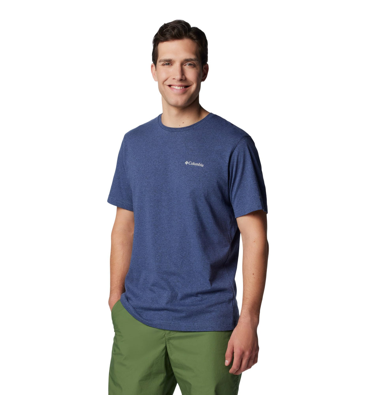 Columbia Mens Thistletown Hills Short Sleeve T-Shirt, Dark Mountain Heather, Large