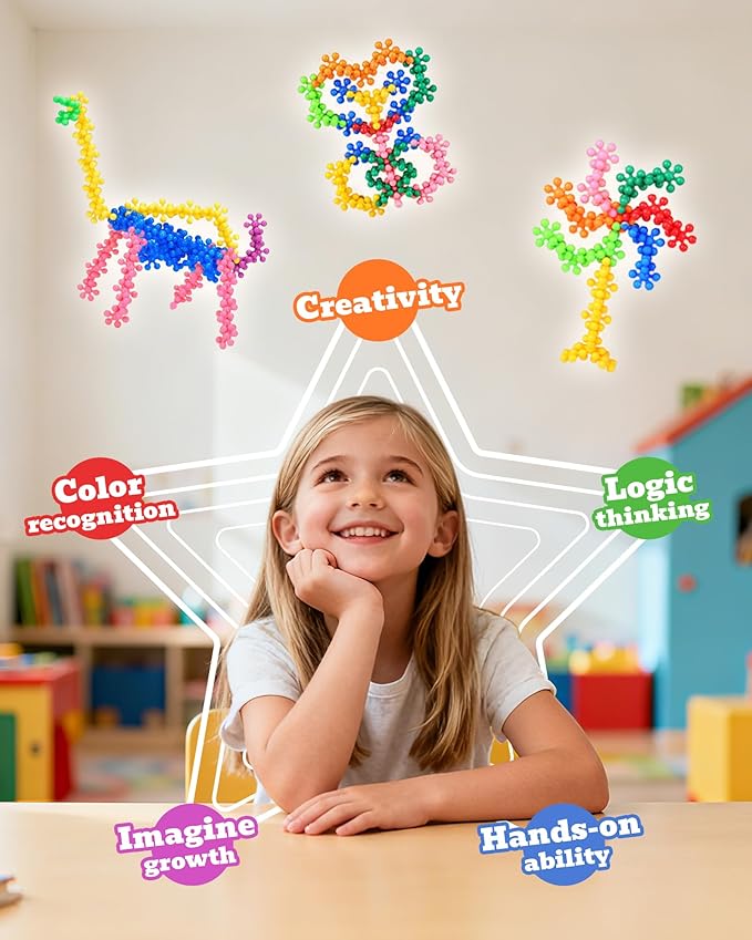 400 Pieces Building Blocks Kids STEM Toys Educational Discs Sets Interlocking Solid Plastic for Preschool Boys and Girls Aged 3+, Birthday for Boys Girls 3-5