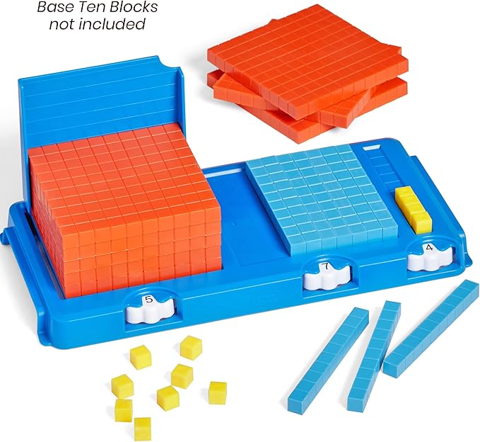 hand2mind Durable Place Value Frame, Base Ten Frames Place Value Blocks, Math Manipulatives Kindergarten, Base 10, Plastic Base Ten Blocks Frame, Math Classroom Supplies, Homeschool Curriculum