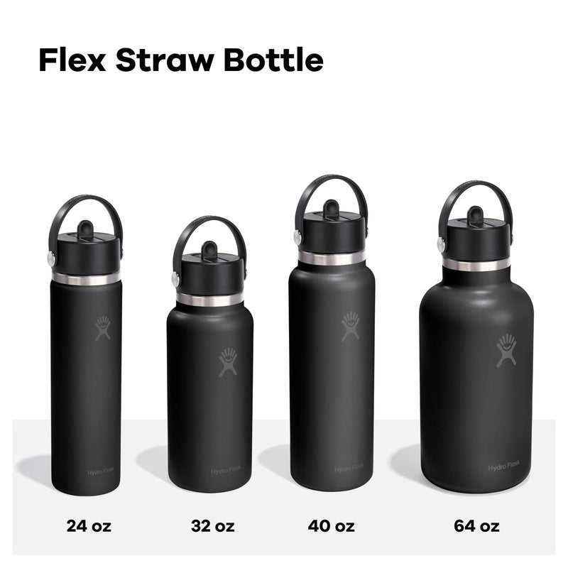Hydro Flask Water Bottle - Insulated Stainless Steel - Wide Straw Lid, Non Spill, Leakproof in 40 Oz Mermaid Green