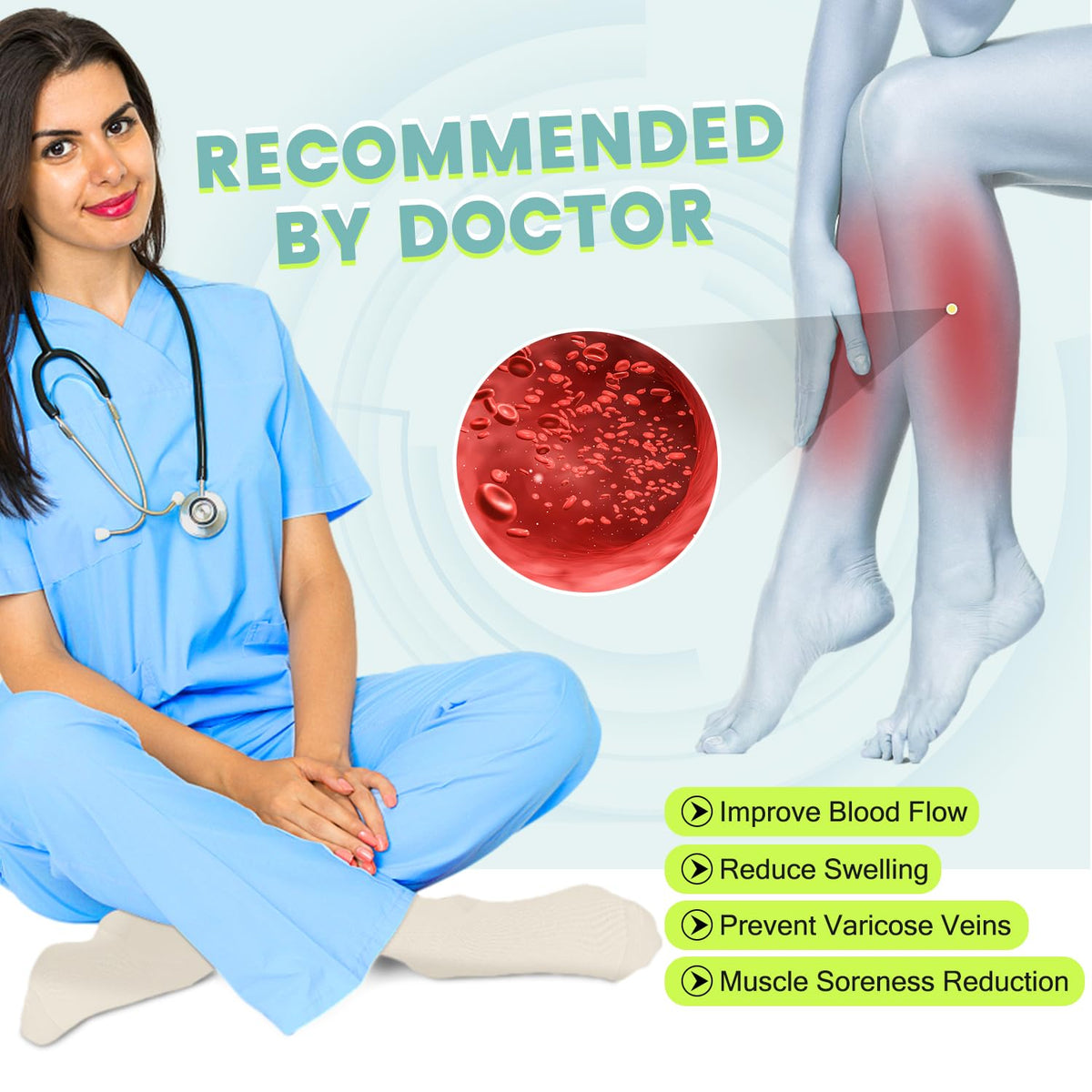 Copper Compression Socks 15-20 mmHg for Men & Women 8 Pairs – Circulation Support for Nurses, Travel, Running, Hiking, Soccer(L/XL)
