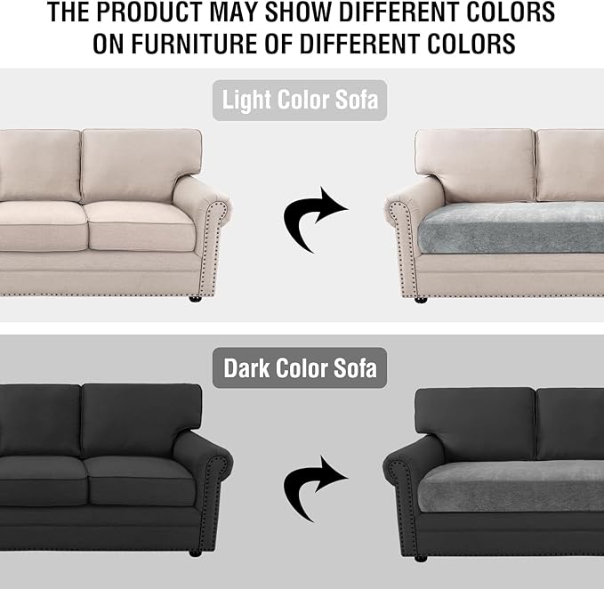 H.VERSAILTEX Sofa Covers Washable High Stretch Couch Cover Thick Soft T Cushion Sofa Slipcovers All Seasons Universal Sofa Couch Covers for Sectional Slipcovers(3 Seater Sofa Cushion Cover,Dove)
