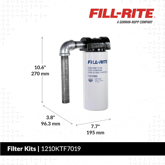 Fill-Rite 1210KTF7019 3/4" 18 GPM 10 Micron Hydrosorb Fuel Filter