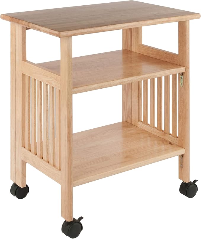 Winsome Mission 2-Shelf Wood Mobile Printer Stand, Brown (81628)
