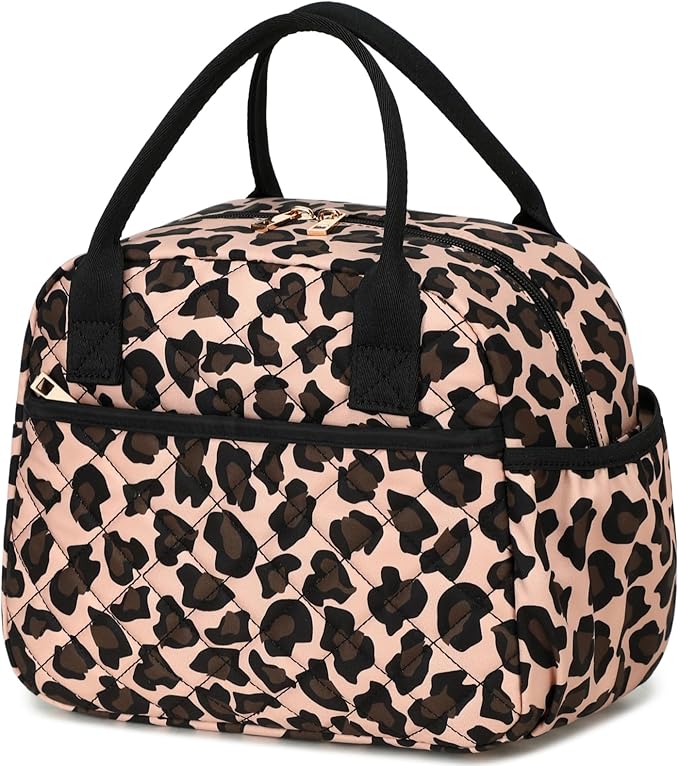 CAMTOP Lunch Box for Women Men Insulated Lunch Bag Lunch Tote Bag Leakproof Thermal Cooler Large Capacity for Travel Work School Picnic (Leopard)
