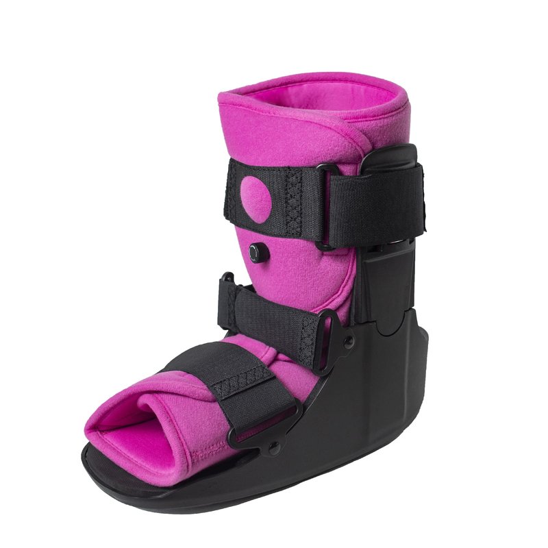 Brace Direct Women’s Short Air CAM Walker Boot - Pink Lined Fracture Boot with Air Pump for Foot & Ankle Fractures, Injuries, Sprains, and Post Op Recovery L4361 (Medium - US Shoe Women 8.5-11.5