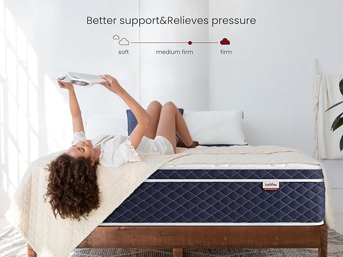 Twin XL Mattress 12 Inch, Hybrid Memory Foam Mattress in a Box, Medium Firm Feel with Motion Isolating, CertiPUR-US® Certified Foam, 100-Night Trial, Personalized Support & Pressure Relief