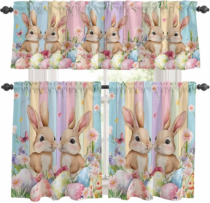 Easter Kitchen Curtains Set 3 Piece
