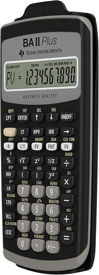 Texas Instruments BA II Plus Financial Calculator, Black Medium