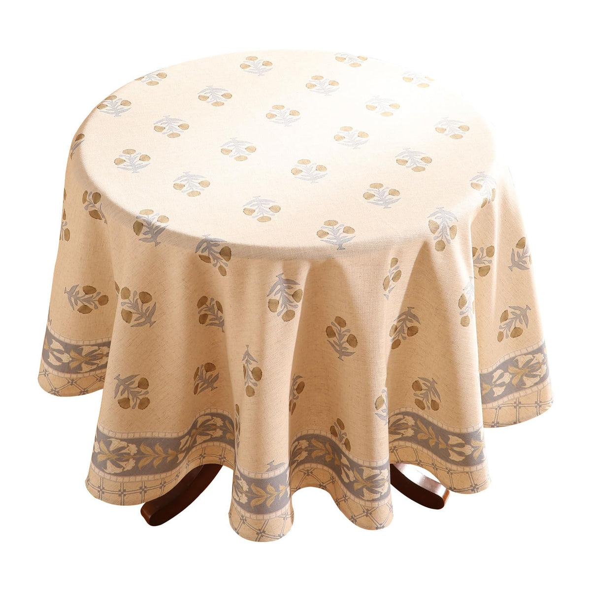 patdrea Vintage French Linen Tablecloth,Round,Diameter 67"-Wensel