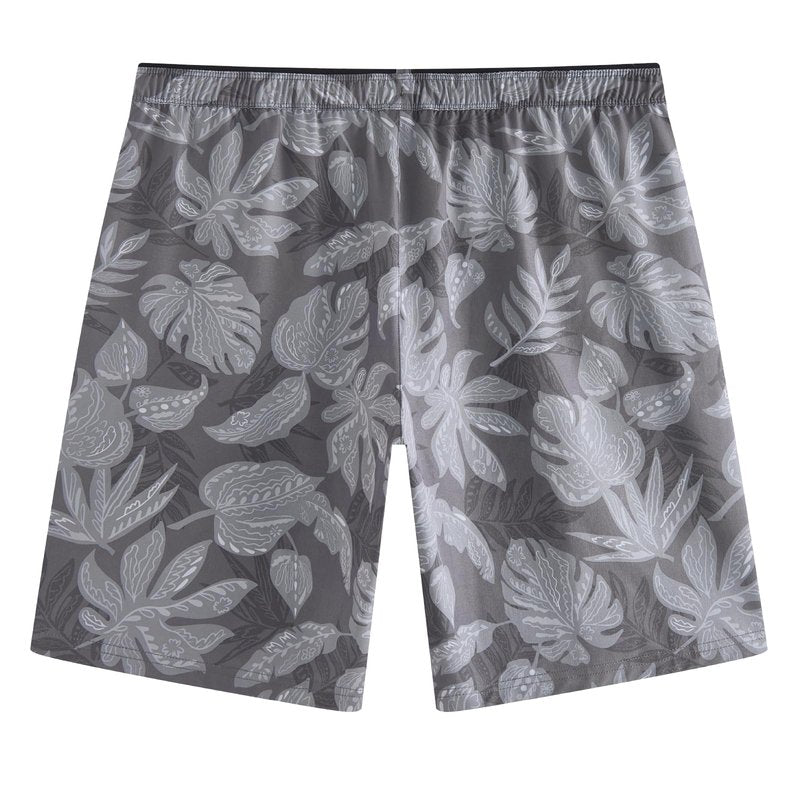 maamgic Mens Swim Trunks 9" with Zipper Pockets, Quick Dry Board Shorts, 4-Way Stretch Compression Lined Bathing Suits, Effortless Flex for Beach, Vacation, Cruise Forest Dark Gray BlackLarge