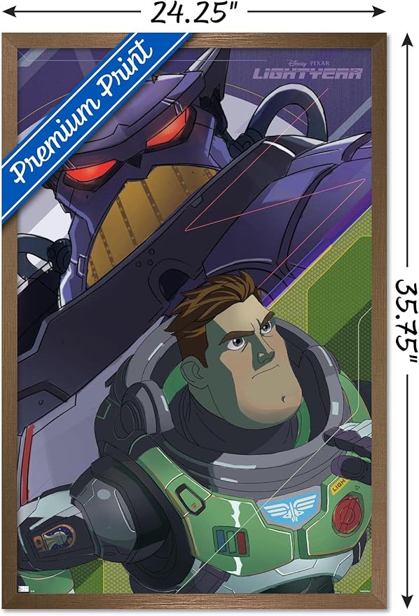 Trends International Disney Pixar Lightyear - Buzz and Zurg Wall Poster, 22.375" x 34", Bronze Framed Version
