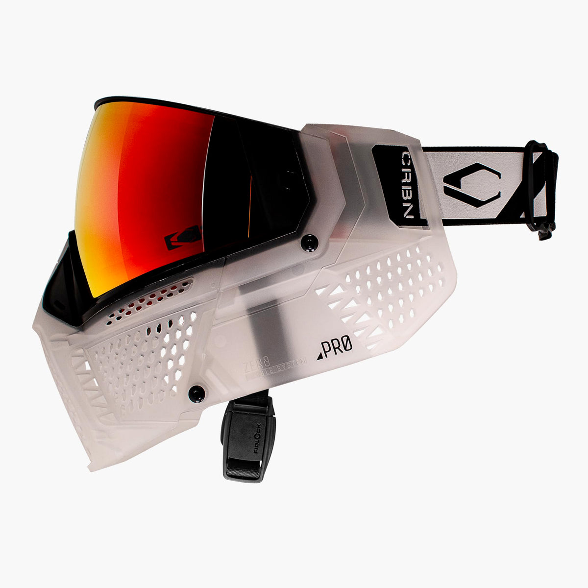 CRBN Paintball Zero Pro Goggle - Includes: Two Lens + Visor + Case - Carbon Paintball (Clear, Less Coverage)