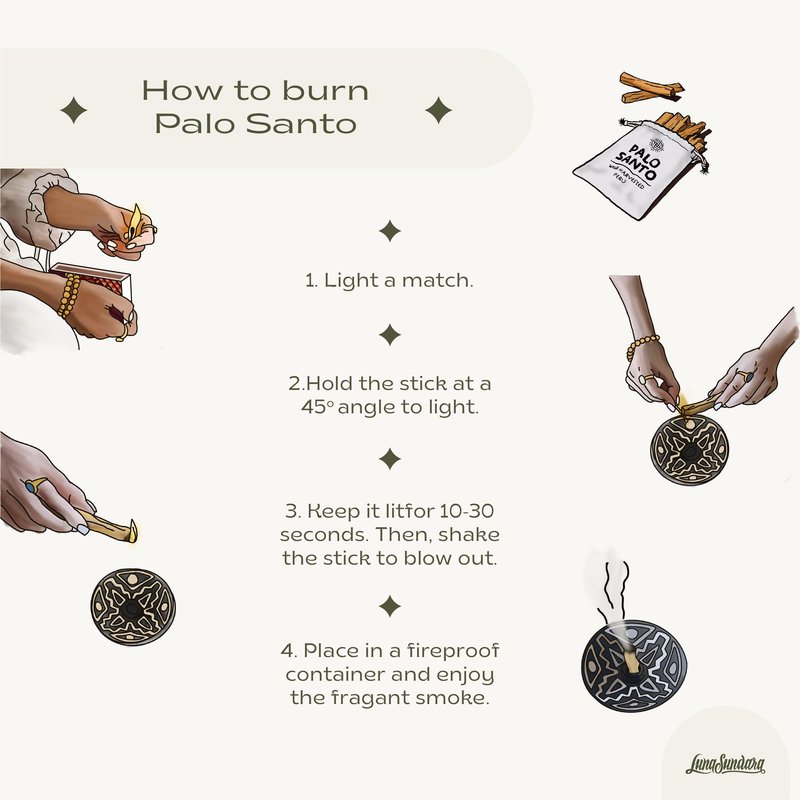 Luna Sundara Palo Santo Smudging Sticks, 8 Wild Harvested Sticks