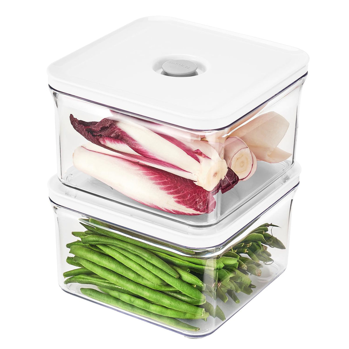 VAKUEN Premium Airtight Food Storage Container. Meal Prep 0.85qt 5pc/Set. 4pcs Container and Vacuum Sealer. Patented Double Silicone Lining, 100% Leak Proof, BPA-FREE
