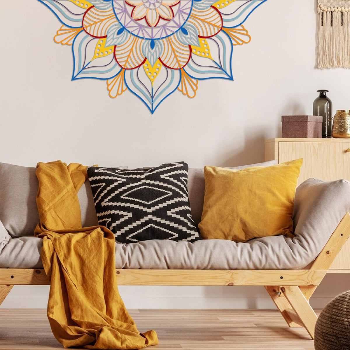 Resama Large Metal Mandala Wall Decor, Unique Lotus Flower Wall Art, Suitable for Office and Home Indoor and Outdoor Decoration