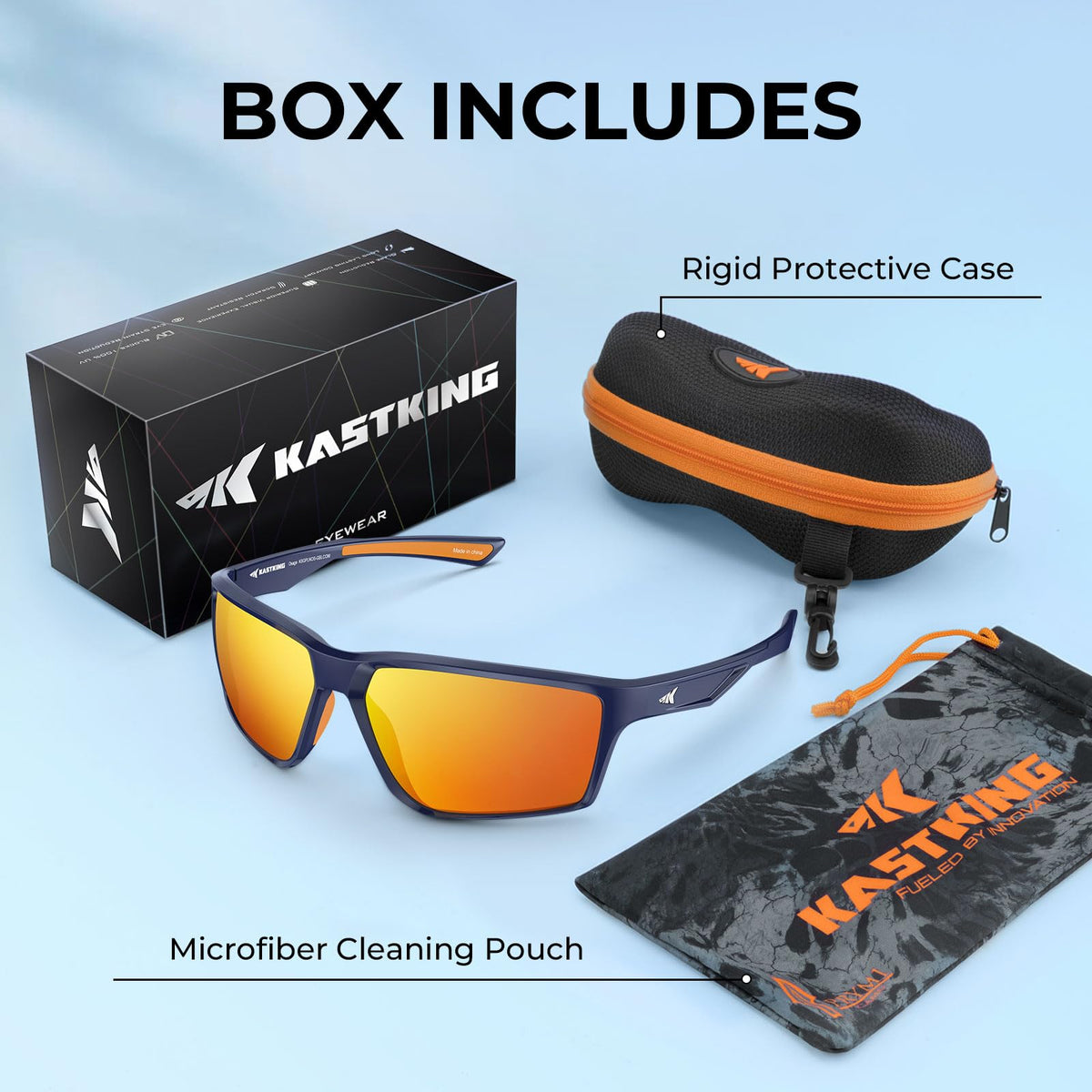 KastKing Osage Polarized Sport Sunglasses for Men and Women, Ideal for Driving Fishing Cycling Running, UV Protection
