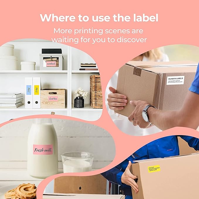 MUNBYN 2.25"x1.25" Thermal Sticker Labels, Blue Self-Adhesive Barcode Label Paper for Direct Thermal Printer and Business, Multi-Purpose Rectangle Address Shipping Mailing Stickers,1000 Sheets/Roll
