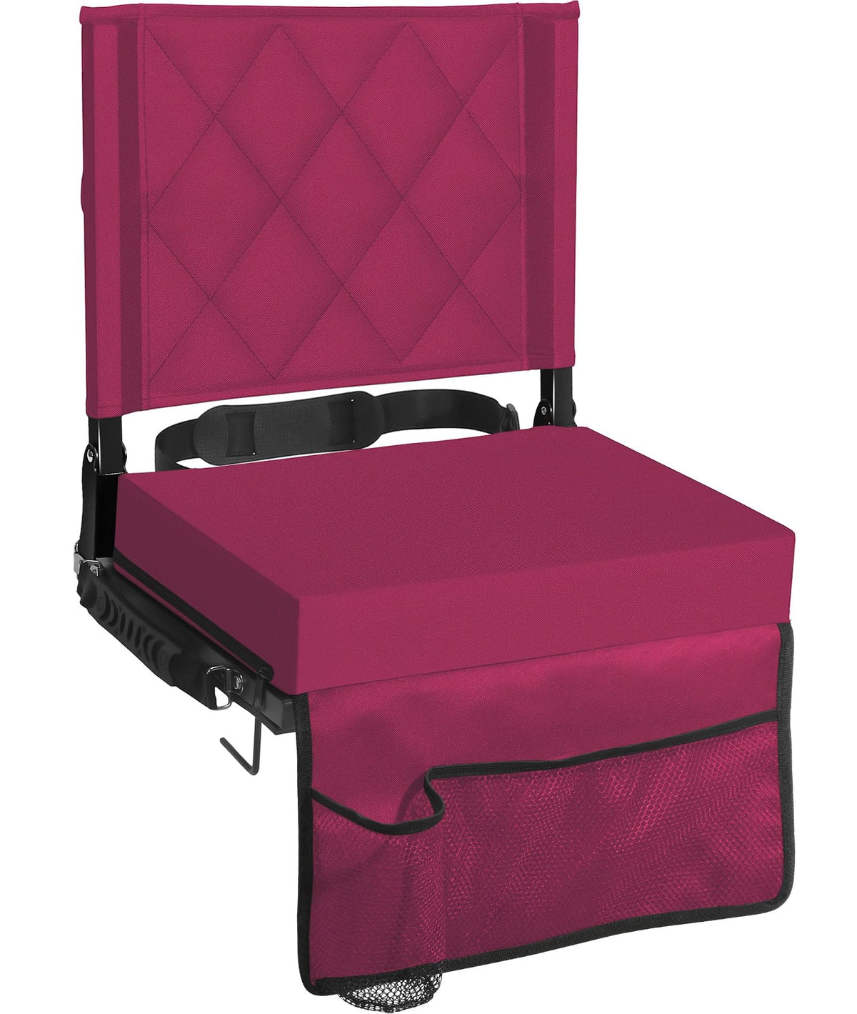 Sheenive Stadium Seats for Bleachers with Back Support, Bleacher Seats with Backs and Cushion Wide, Padded Portable Folding Comfort Stadium Chair with Shoulder Strap, Perfect for Sports Events, Maroon
