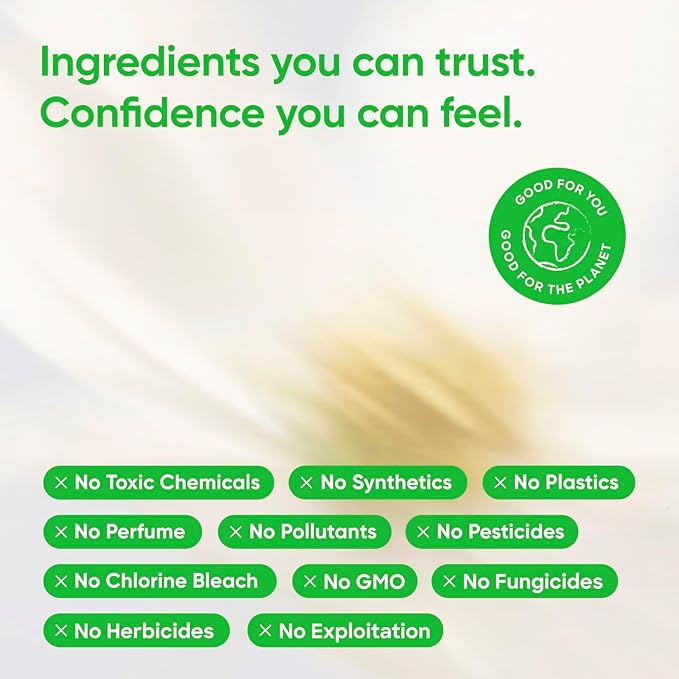 Oi | Organic Initiative - Ultra-Thin Pads with Wings | 100% Certified Organic Cotton, Unscented | Leak Free, Biodegradable | Non-GMO, Toxin Free (Regular, 54, Count)