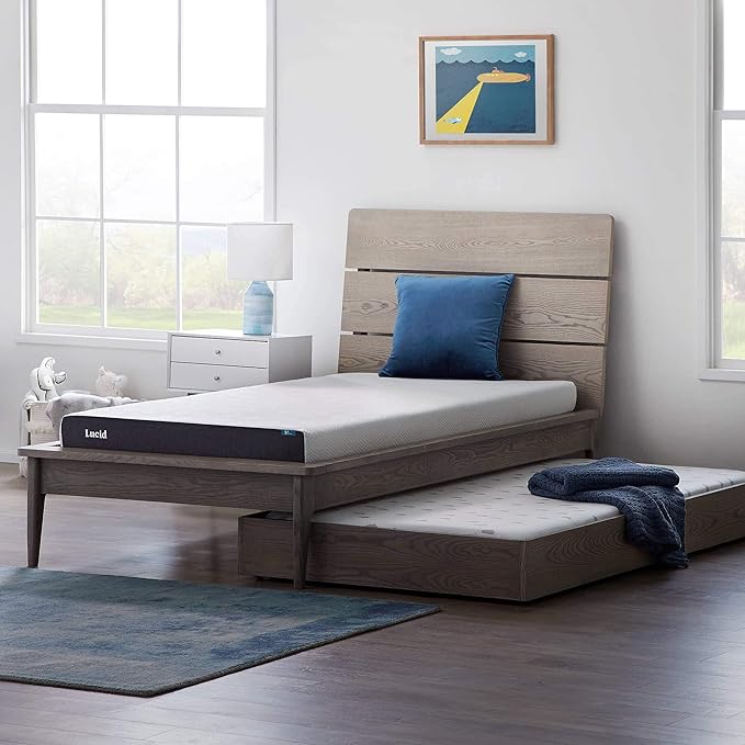 Lucid 5 Inch Gel Memory Foam Mattress - Firm Feel - Gel Infusion - Memory Foam Infused with Bamboo Charcoal - Breathable Cover - Queen