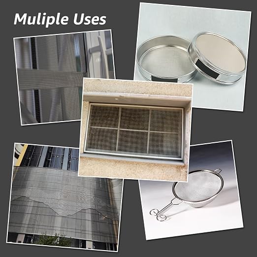 16x40 Inch Wire Mesh Roll, 20 Mesh Stainless Steel Mesh, Never Rust Sturdy