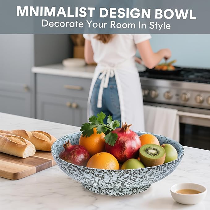 10" Decorative Bowl,Ceramic Fruit Bowl for Kitchen Counter,Coffee Table, Dining Room,Table Centerpiece Bowel,Entryway Key Holder & Jewelry Organizer (Evil Eye)
