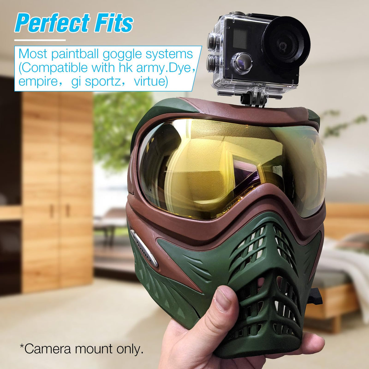 Hixeto Goggle Camera Mount - Durable Paintball Mask Mount for Dynamic Filming