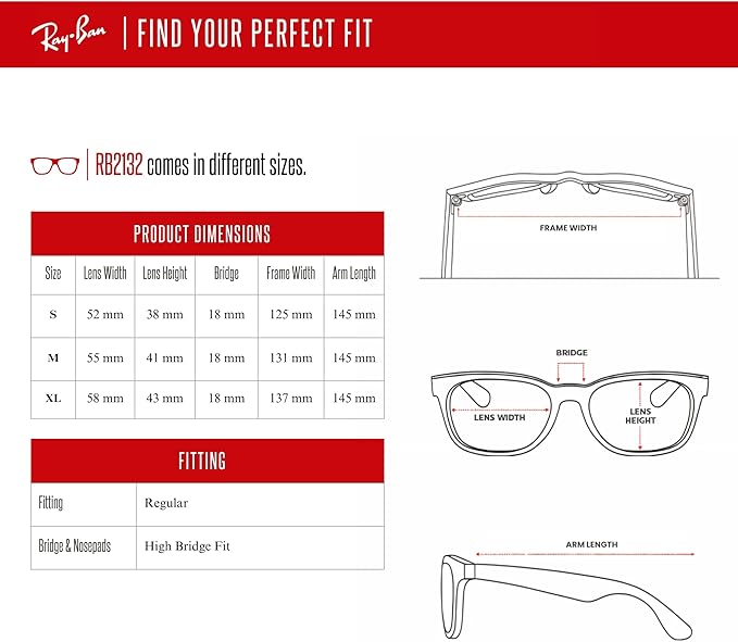 Ray-Ban RB2132 NEW WAYFARER 55MM Square Sunglasses For Men For Women +BUNDLE with ACCESSORY EYEWEAR KIT