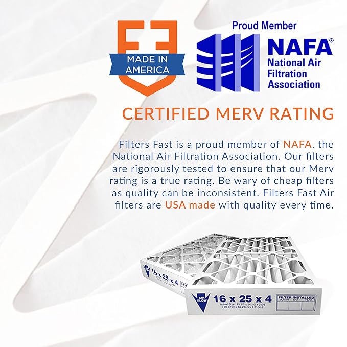 Filters Fast 12x24x2 Pleated Air Filter Merv 13, 2 inch AC Furnace Air Filters