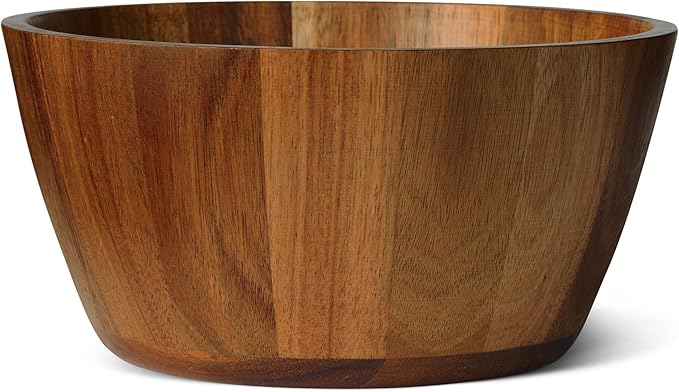 Amazon Basics Wooden Salad Bowl, Acacia Wood, 10 in.