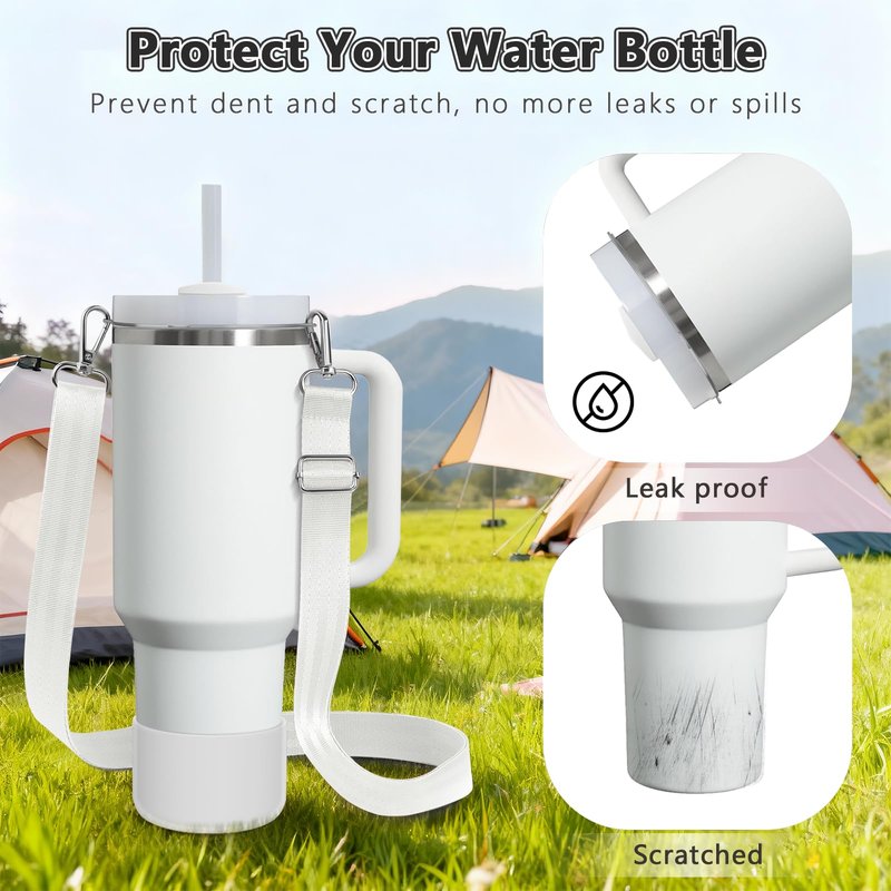 Cup Accessories Set Compatible with Stanley H2.0 & Protour 30oz 40oz, Includes Protective Boot, Shoulder Strap & Handle Strap, Handle Shoulder Carrying Strap for Women Men