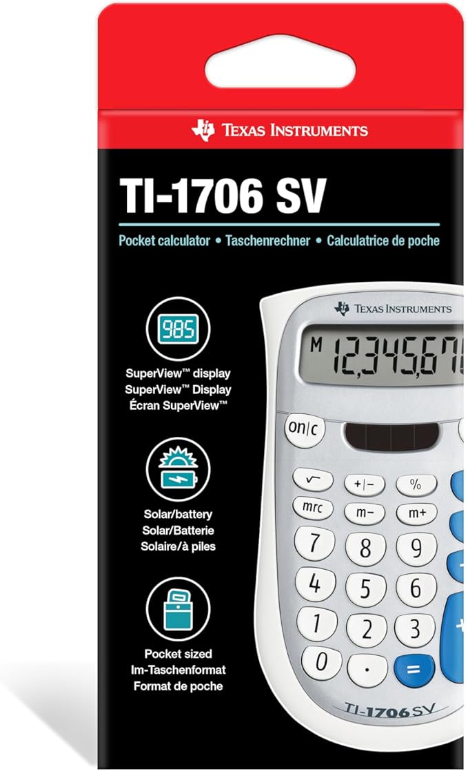 Texas Instruments TI-1706 SV Standard Function Calculator