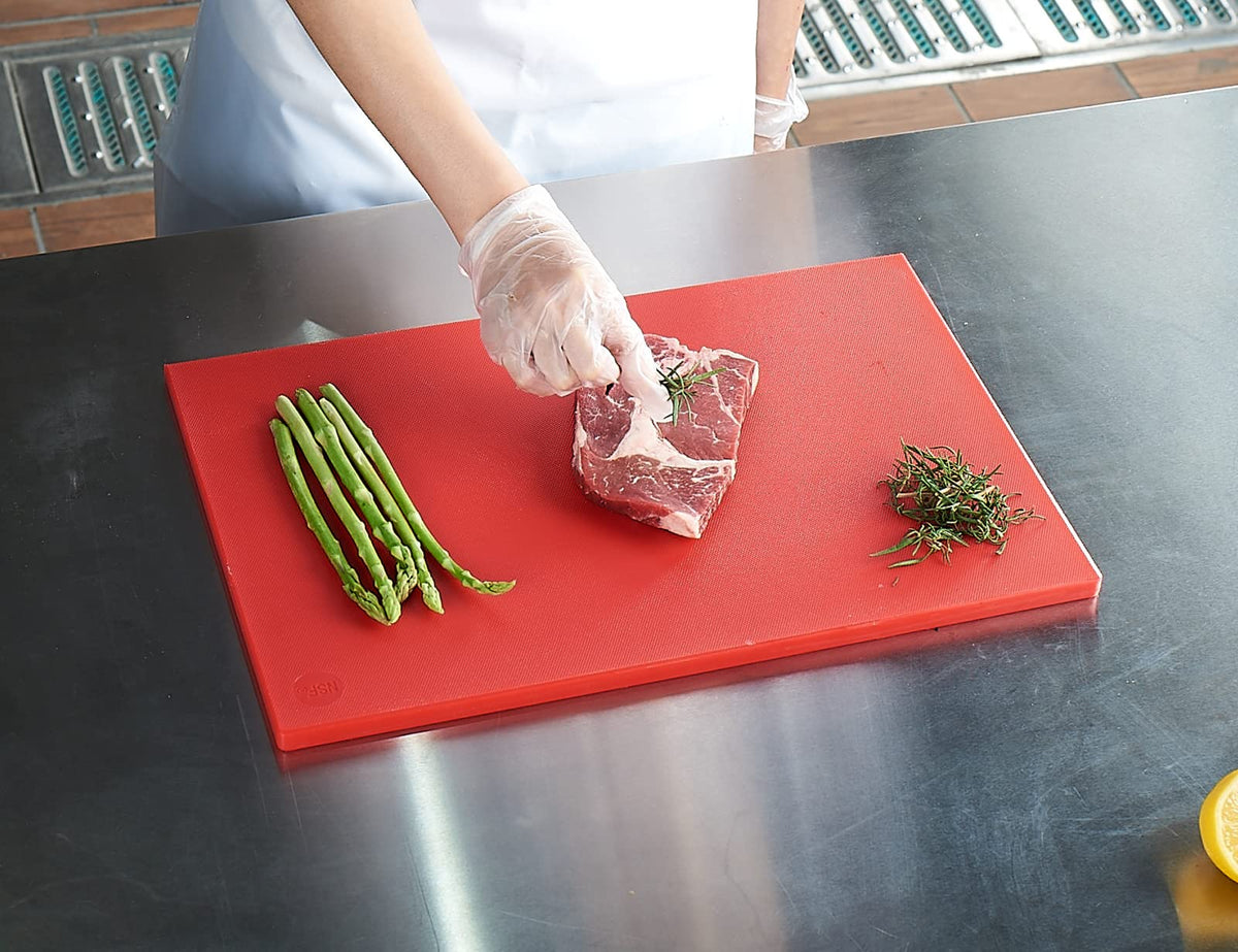 CURTA 2-Pack Green Cutting Boards for Kitchen, 18" x 12" x 0.5" Color Coded Plastic Chopping Board with Anti Slip Surface Dishwasher Safe