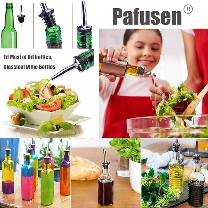 Pafusen 12 Pack Liquor Bottle Pourers, Liquor Pour Spout for Liquor Bottles, Stainless Steel Olive oil Dispenser Spout, Alcohol Pourer Dust Caps Long Covers, Rose Gold