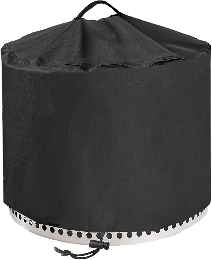 YOWDUTY Round Fire Pit Cover for Solo Stove Yukon 27 Inch, Waterproof Heavy Duty 600D Material Fire Pit Cover for 27" Solo Stove Yukon Series Firepit,Round 28" D x 18" H