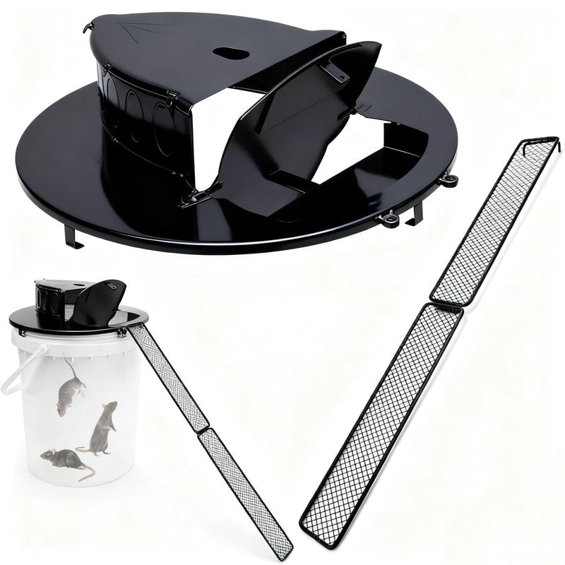 Bucket Lid Mouse Trap Metal 5 Gallon Bucket lid, Strong Material That Will Not Deform or be Bitten, Humane or Lethal Rat Traps, Auto Reset, Repeat Catch for Indoor Outdoor