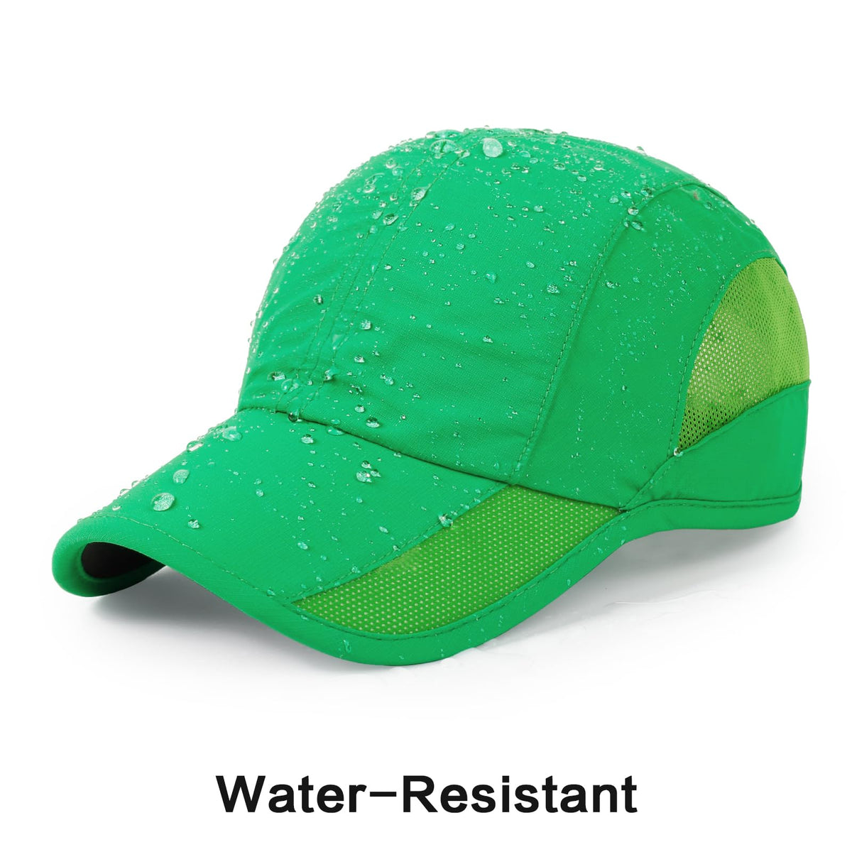 HH HOFNEN Quick Dry Baseball Cap Unstructured Running Cap Water-Resistant UPF 50+ Mesh Golf Sun Hats for Men Women Green