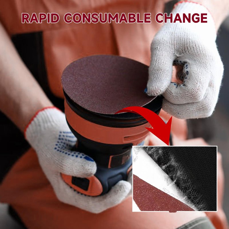 POTUINOM 5 Inch No Hole Sanding Disc 80 Grit,Hook and Loop Sand Paper for Random Orbital Sander 100 PCS