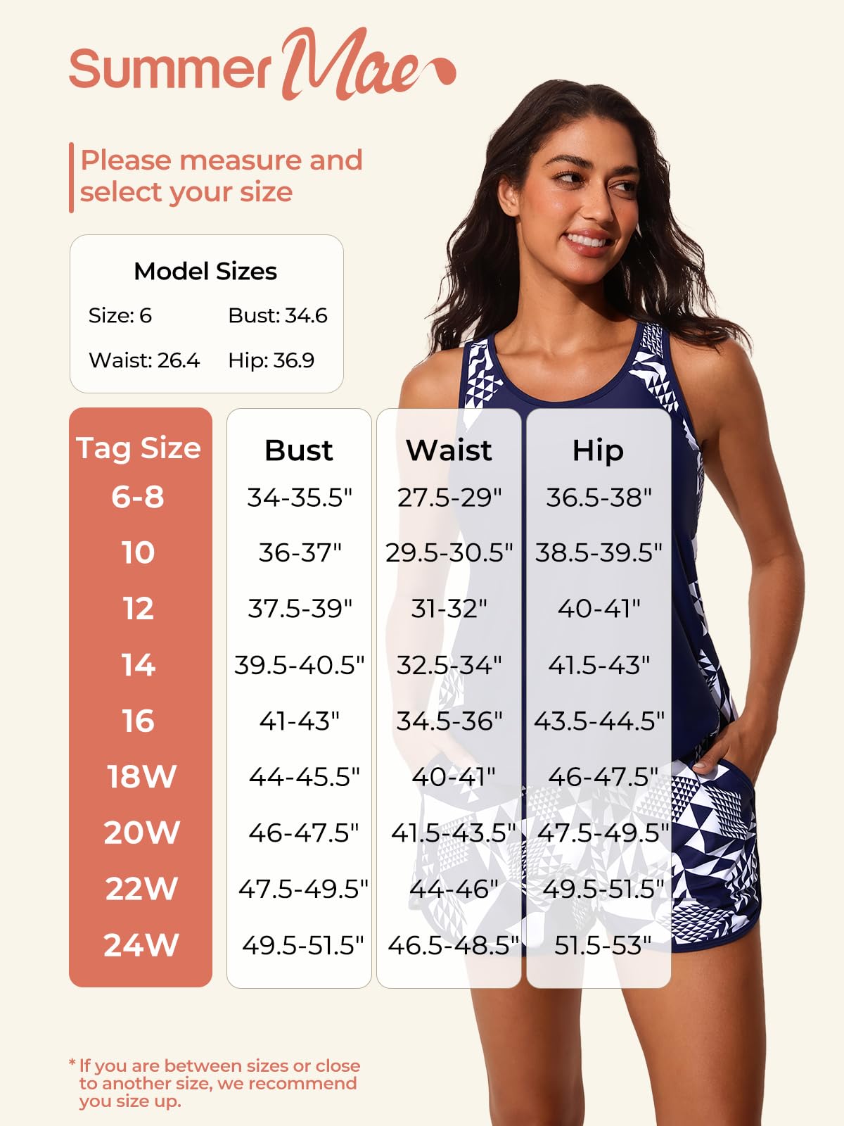 Summer Mae Blouson Tankini Swimsuits for Women 2026 Tummy Control Two Piece Bathing Suits with Sporty Pockets Swim Shorts Wavy Palm Size 12