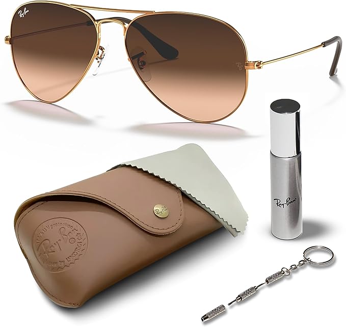 Ray-Ban RB3025 AVIATOR GRADIENT Pilot Shaped Sunglasses for Men & Women with Official RAYBAN Eyewear Kit