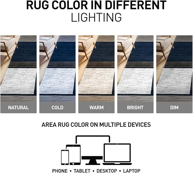 Rugshop Modern Geometric Boxes Navy Area Rug, Fade-Resistant Carpet for Large Living Room, Bedroom, or Open Space, 10' x 14'