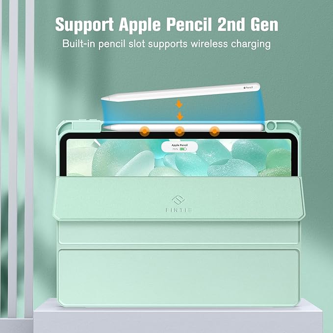 Fintie Hybrid Slim Case for iPad Pro 11-inch (4th / 3rd Generation) 2022/2021 - [Built-in Pencil Holder] Shockproof Cover w/Clear Transparent Back Shell, Also Fit iPad Pro 11" 2nd Gen, Green