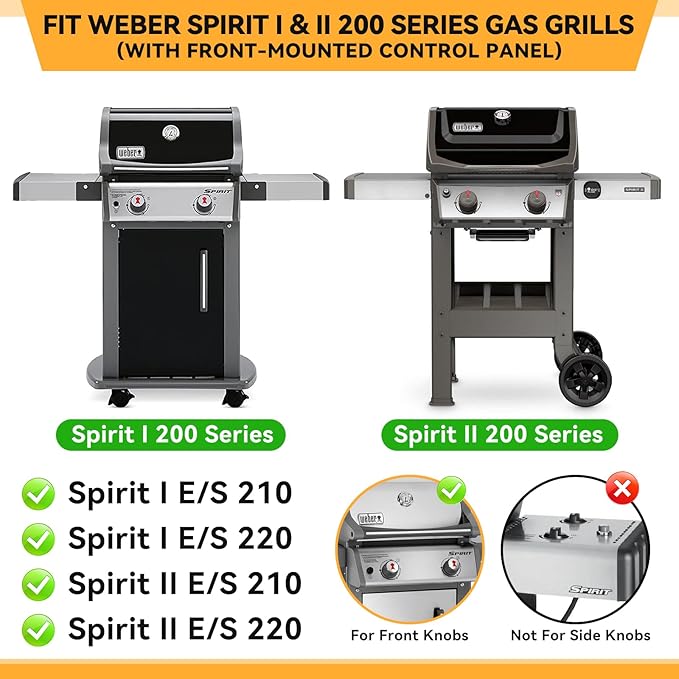 KifonMetals 15.3 Inch Porcelain-enameled Steel Flavorizer Bars for Weber Spirit I & II 200 Series, Spirit E210, S210, E220, S220, for Weber Spirit Grill Parts 7635, 3 PCS