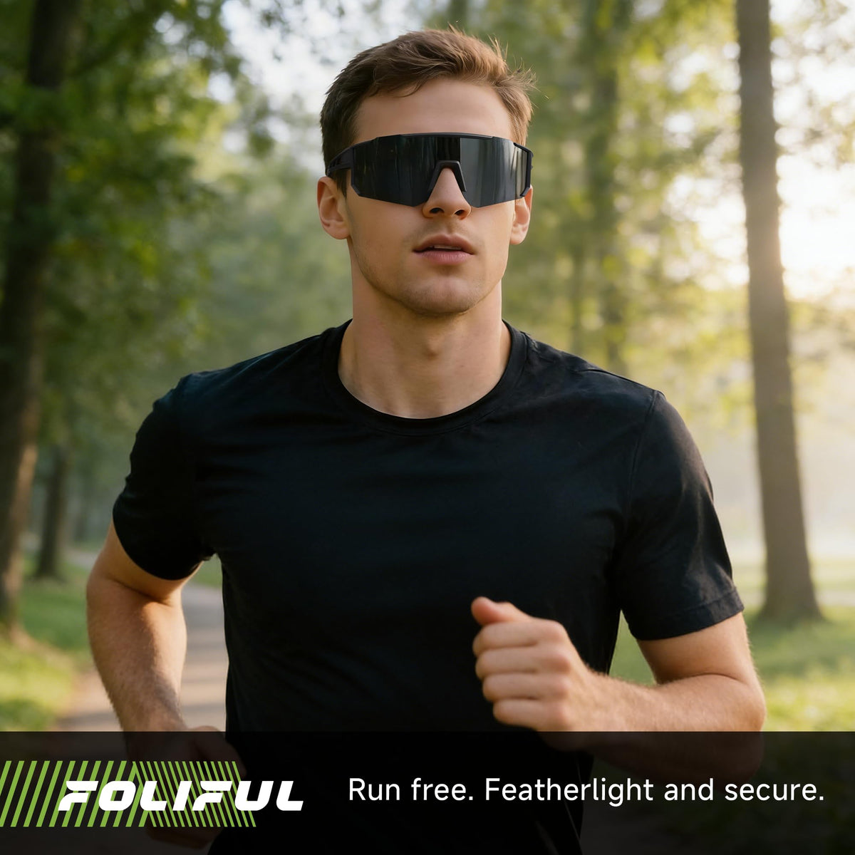 Foliful 3 Pack Polarized Sports Sunglasses Men Women, Running Mens Sunglasses UV Protection for Baseball Cycling Fishing, Grey/Dark Blue/White