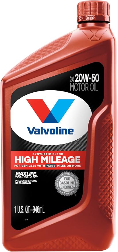 Valvoline High Mileage with MaxLife Technology 20W-50 Synthetic Blend Motor Oil